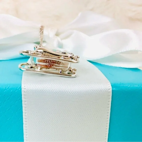 Tiffany & co blue enamel silver sled charm necklace - Picture 8 of 13